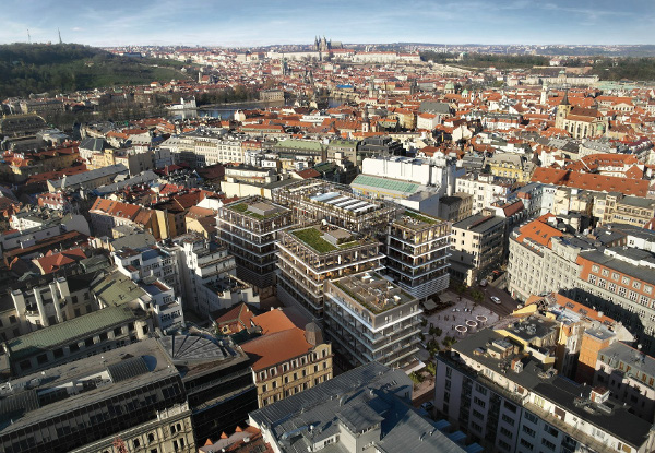 Začlenění nové stavby do struktury města (vizualizace)