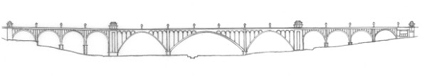 Obr. 3. Betonový obloukový most. S. Bechyně, B. Kozák, 1918