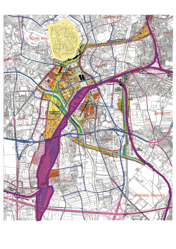  Změna Územního plánu města Brna pro přestavbu ŽUB, 2004 (Arch.Design, s.r.o.)