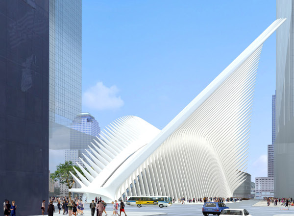 Obr. 21. Schválená podoba Calatravova návrhu budovy WTC Transportation Hub (červenec 2005), zdroj: PANYNJ