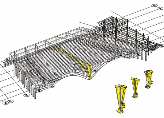 Obr. 8. Schéma nového řešení stropu haly PATH, zdroj: Turner Construction