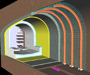 Kabelový tunel Vltava - 3D zobrazení skladby tunelu