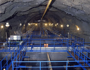 Podzemní čistírna odpadních vod v Peci pod Sněžkou - čistírenské nádrže