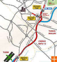 Obr. 1 situace projektu - červená vyznačuje dopravní tunel, modrá odvod přívalové vody