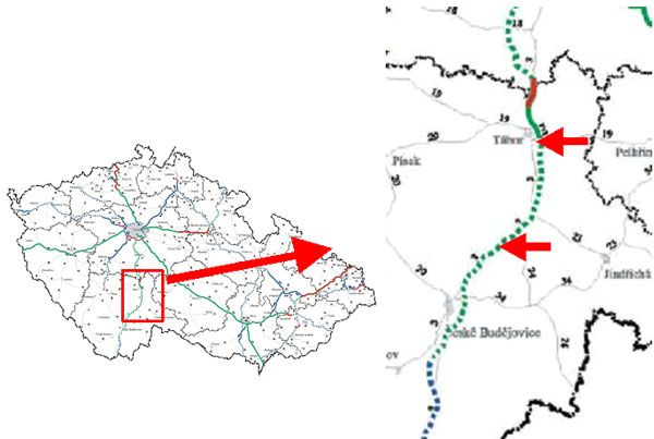 D3 motorway section Tábor - Bošilec
