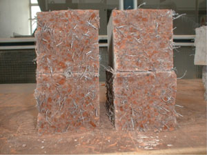 Obr. 3a. Vyztužený recyklovaný cihlo-beton