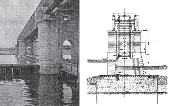 Obr. 6. Původní jez de la Venete na řece Oise postavený v roce 1911
