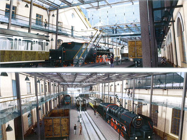 Budoucí hlavní expozice železničních vozidel Železničního muzea NTM
