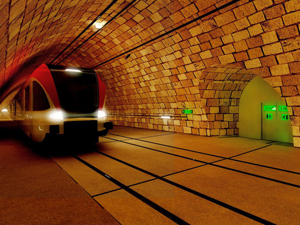 Konečná podoba tunela. Vizualizácia.