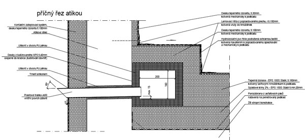Nákres umělé dutiny instalované do střechy (návrh Ing. Ivan Řehoř)