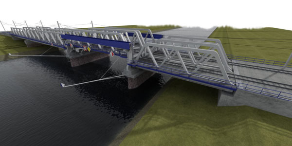 Obr. 7. Vizualizace nového mostu z návodní strany