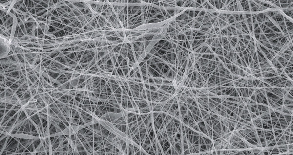 Elektronová mikrofotografie polymerních nanovláken 