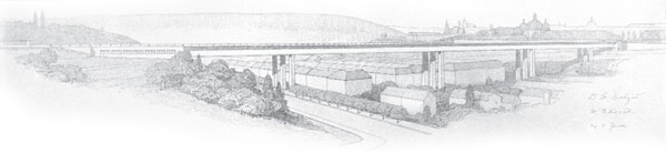 Návrh na stavbu mostu přes nuselské údolí (1942)