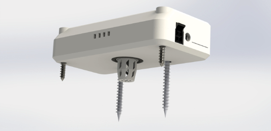 Obr. 4 Senzor MHT pro měření v dřevěné konstrukci s drátovým rozhraním (zdroj: www.moistureguard.cz)