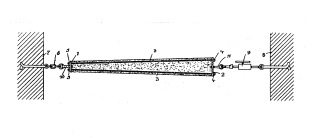 Obrázek předpínání z patentového spisu Glosser