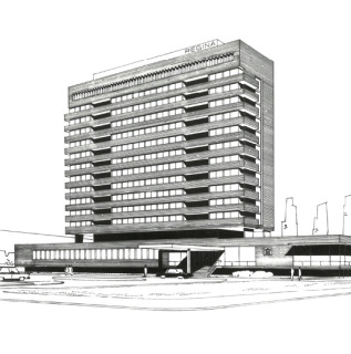 Obr. 02d Ideový návrh hotelu Regina (později Černigov) – pohled od autora arch. Jana Zídky