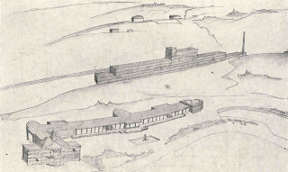 Soutn nvrh na vybudovn lzesk tvrti v Jchymov, perspektivn pohled, 1928