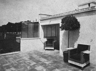 Obr. 0305 Rodinn dm na V. S. K. v Brn, 1928, interir pokoj a terasa (zdroj: [5, str. 52])