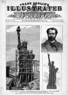 Obr. 09 Dobov tisk  Frank Leslies Illustrated Newspaper  komentuje vstavbu sochy Svobody, erven 1885 (zdroj: voln dlo)