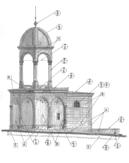 Obr. 09 Schma kaple Boho hrobu  projektov dokumentace (zdroj: arch. Miloslav Hanzl)