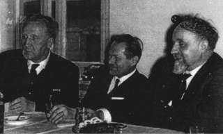 Obr. 07 Akademik prof. Karol Havelka, prof. Arpád Tesár, prof. Jozef Trokan (zľava doprava)