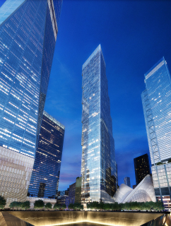 Obr. 12. Vizualizace pohledu na nov navrenou v 2WTC z Memorial Parku,  zdroj: BIG