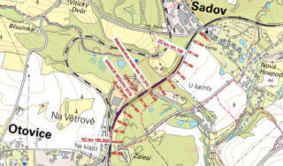 Obr. 2 Mapa pedmtnho zem stavby v k. . Otovice u Karlovch Var