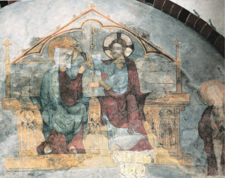 Obr. 13 Riga, předsíň rižského dómu, gotická freska po restaurování, 2011 (foto: M. Gavenda)