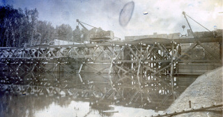 Pohled na skru mostu, stav 1904