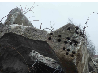 Obr. 5 Chbajca betonrska vstu v nosnku, nezainjektovan kanliky