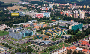 Souasn kampus Vysok koly bsk  Technick univerzity Ostrava s vyznaenm budovy Nrodnho superpotaovho centra