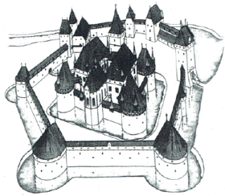Obr. 02 Návrh rekonstrukce původního hradu podle D. Menclové