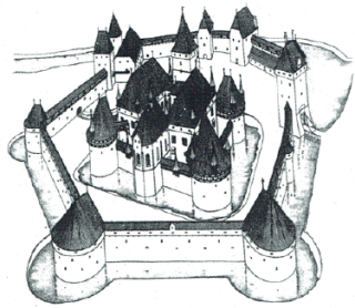 Obr. 02 Nvrh rekonstrukce pvodnho hradu podle D. Menclov