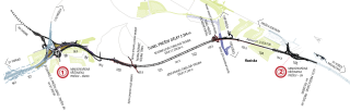 Situace seku dlnice D1 Preov zpad  Preov jih dlky 7 870 m s vyznaenm trasy tunelu Preov