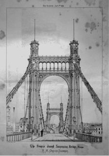Obr. 4 Kresba brány mostu Františka Josefa I. v Praze (zdroj: technická kresba z projektové dokumentace, ca 1865)
