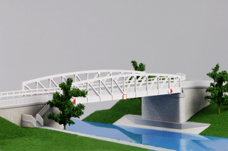 Stavba 004  Silnin most na silnici III 24635  Luec nad Vltavou  severn pohled (foto modelu)