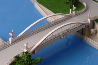 Stavba 003.C  Silnin most na mstn komunikaci Vraany  jin pohled (foto modelu)