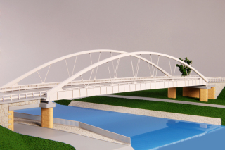 Stavba 001  Silnin most na silnici III/24635  Vrbno  severn pohled (foto modelu)