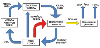 Obr. 16 Souinnost zemdlstv a bioplynov stanice