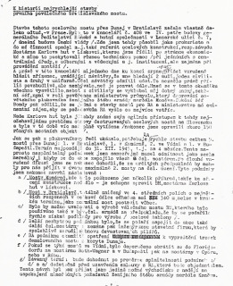Strojopis Ing. Maxima Kurečky, ukázka první strany pětistránkového dokumentu (zdroj: archiv Ing. Michaela Trnky, CSc.)