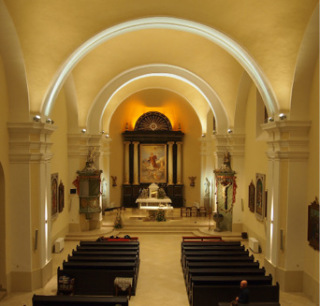 Obr. 2 Osvětlení hlavní lodi kostela podle návrhu Jaroslava Smetany